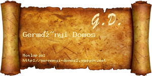 Germányi Domos névjegykártya